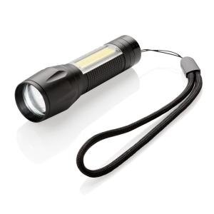 Kieszonkowa latarka LED 3W ze światłem COB - P513.521