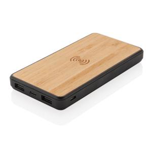 Bambusowy, bezprzewodowy power bank 8000 mAh - P322.119
