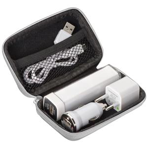 Zestaw power bank 2200 mAh, ładowarka i wtyczka EU