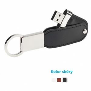Pendrive pamięć USB 8GB z grawerem obrotowy skórzany