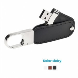 Pendrive pamięć USB 16GB z grawerem skórzany z karabińczykiem