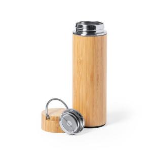 Bambusowy termos 400 ml, posiada sitko zatrzymujące fusy - V9381-18
