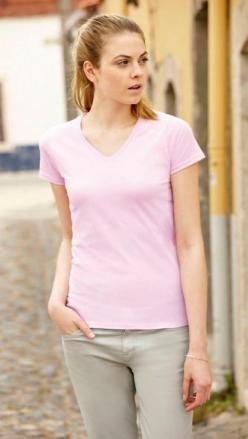 129.01 Podkoszulek Lady-Fit Valueweight v-neck Fruit of the Loom 61-398-0