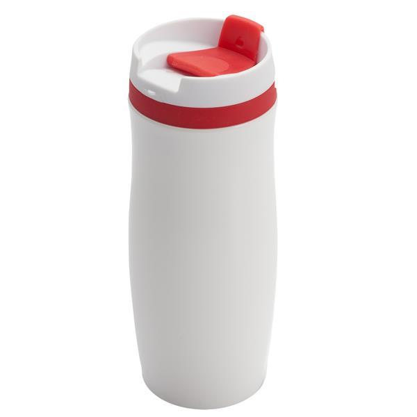 Kubek izotermiczny Viki 390 ml, czerwony/biały-1635757