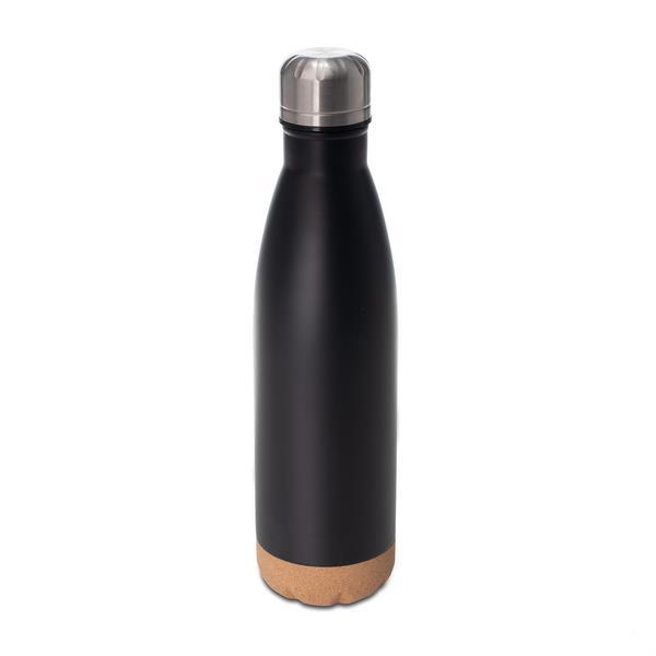 Butelka próżniowa z korkowym spodem Jowi 500 ml, czarny-1638806