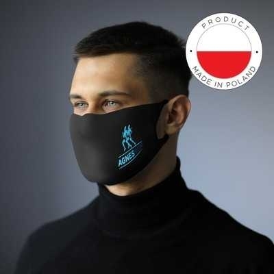 Maska maseczka wielokrotnego użytku z miejscem na filtr i jonami srebra