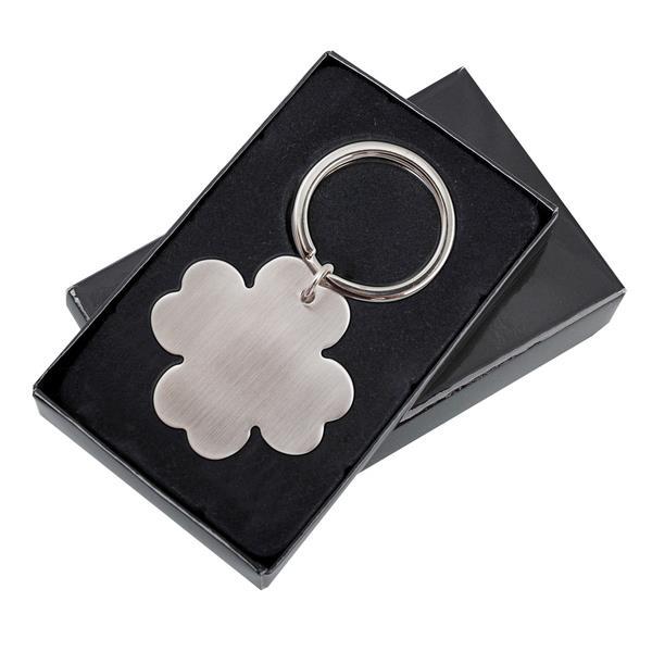 Brelok metalowy 4-leaf clover, srebrny-1635689