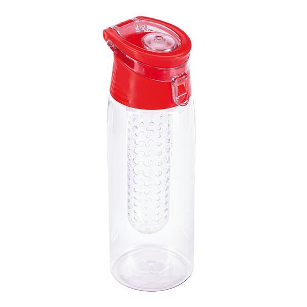 Bidon Frutello 700 ml, czerwony/transparentny-1635935