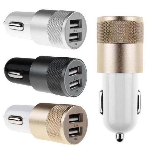 Metalowa ładowarka samochodowa x2 USB-168066