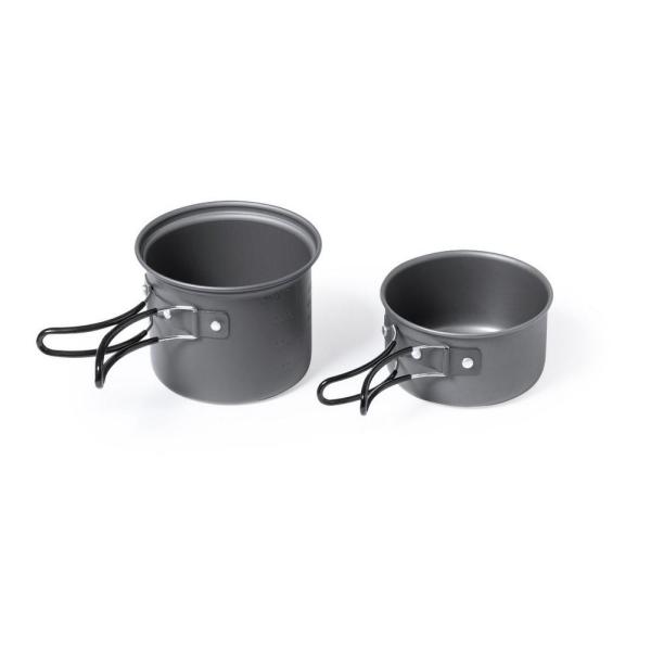 Pojemniki na żywność 2 szt., 600 ml i 800 ml, sztućce, w pokrowcu RPET - V1019-03-1467435