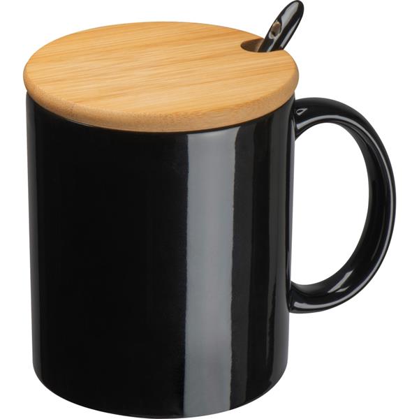Kubek ceramiczny z łyżeczką 300 ml-1843693